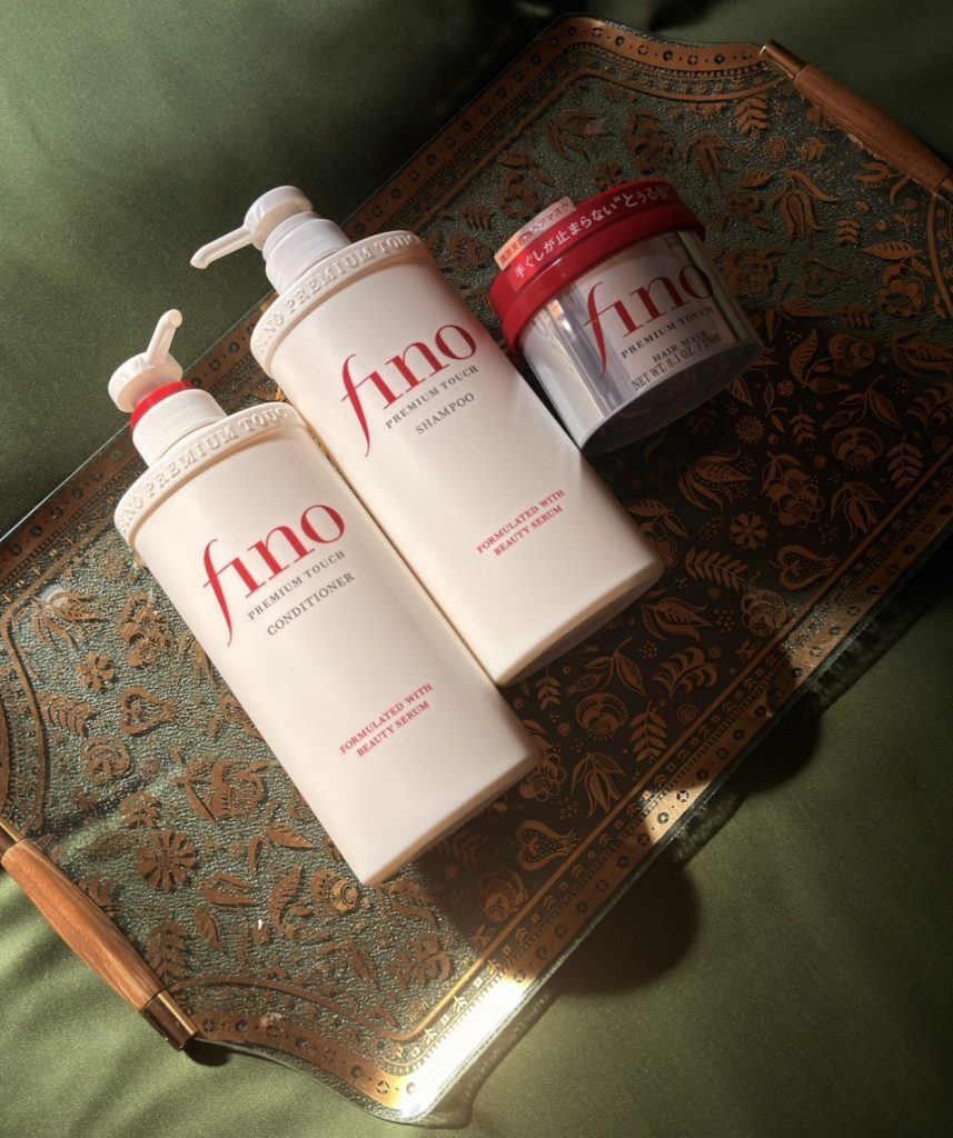 Shiseido Fino shampoo, conditioner and Premium Touch Hair Mask in my Japanese haircare routine